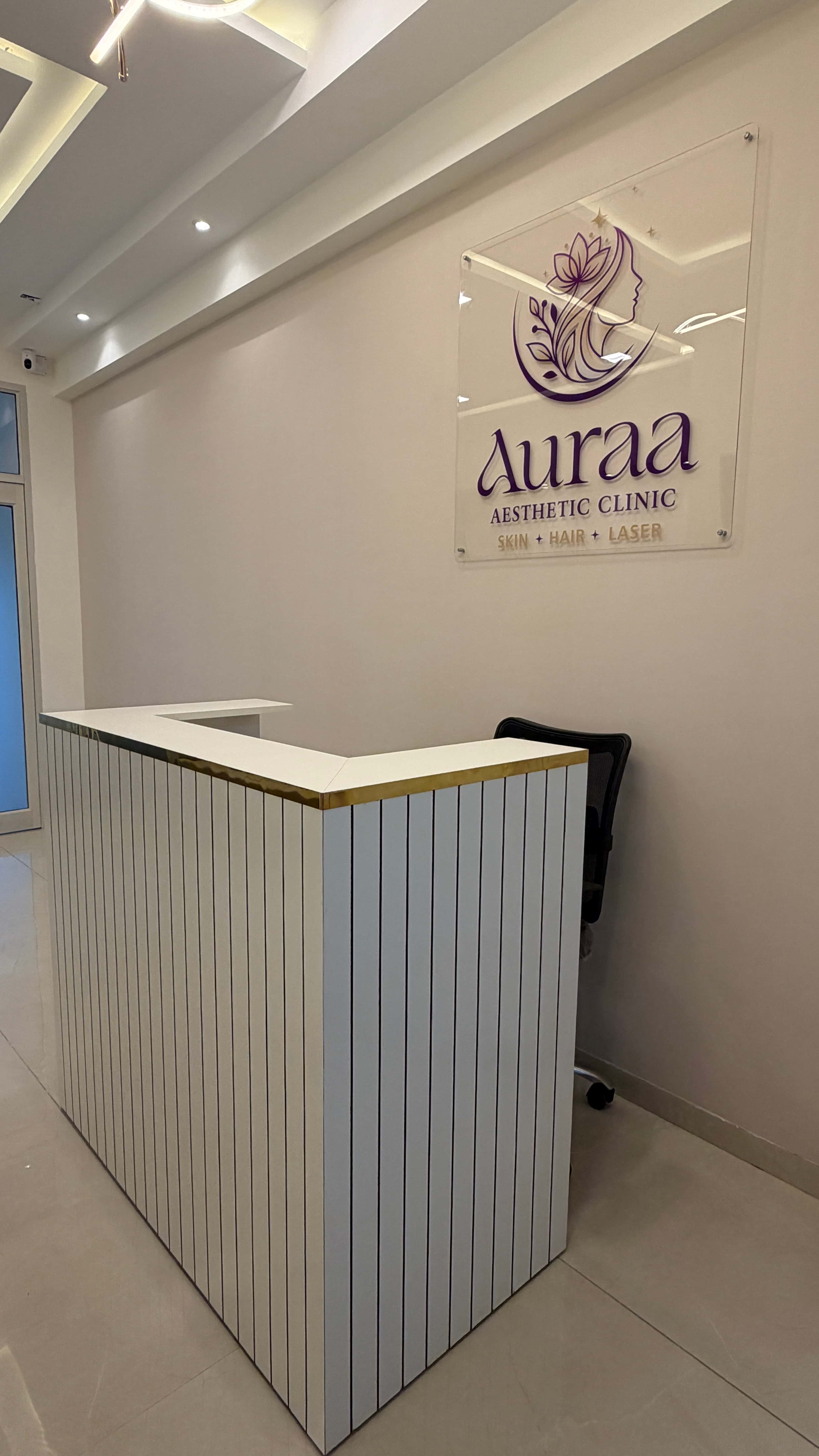 Auraa Aesthetic Clinic Reception Area in Ravet Pune