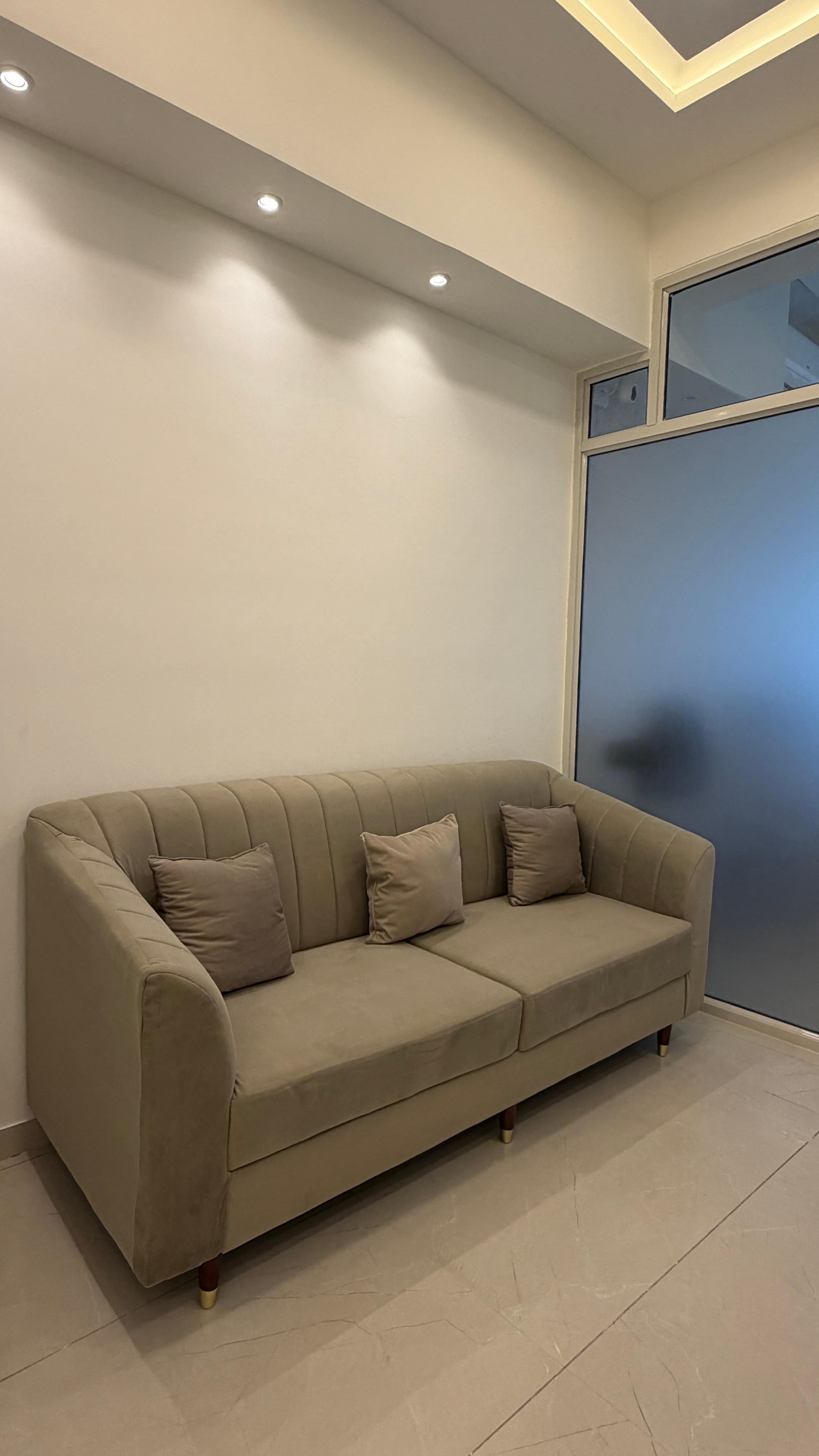 Comfortable Patient Waiting Lounge - Auraa Aesthetic Clinic Ravet Pune